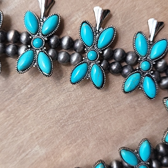 Squash Blossom necklace, earings - Picture 4 of 4